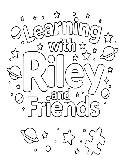 Learning with Riley and Friends coloring page