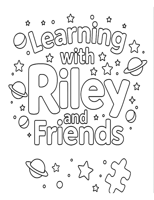 Learning with Riley and Friends Coloring Page